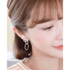 Linked Hoop Asymmetric Silver Earrings Silver - One Size