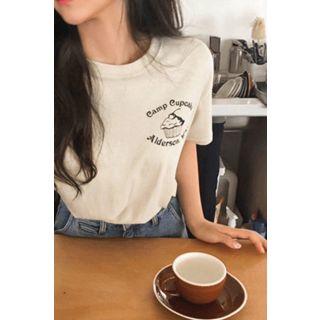 Cupcake Print Cotton T-shirt