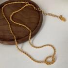 Knot Pendant Alloy Necklace E449 - Necklace - Gold - One Size