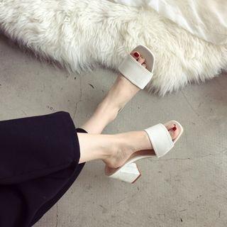 Chunky-heel Slide Sandals