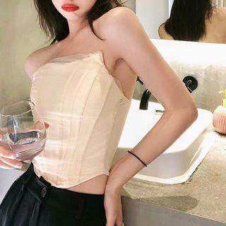 Shirred Tube Top Yellow - One Size