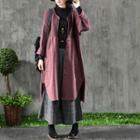 Knit Panel Buttoned Coat