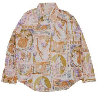 Printed Shirt Coffee & Purple - One Size