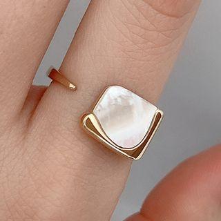 Stainless Steel Shell Square Open Ring