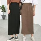 Midi Straight-fit Skirt Black - One Size