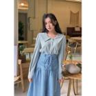 Chelsea-collar Button-down Blouse