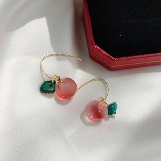 Peach Drop Earring 1 Pc - Gold - One Size