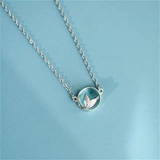Mermaid Tail Faux Crystal Pendant Sterling Silver Necklace Silver - One Size