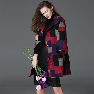 Color Block 3/4-sleeve Coat