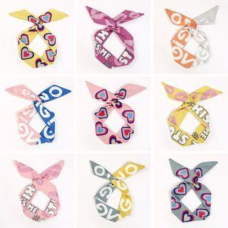 Lettering / Heart Print Face Wash Headband