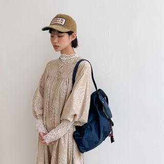 Button-through Paisley Peasant Dress