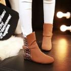 Leopard Hidden Wedge Short Boots