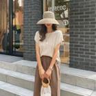 Batwing-sleeve Cable-knit Top