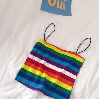 Rainbow Color Camisole Top As Figure - One Size
