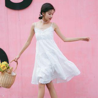 Eyelet Lace Strappy A-line Dress