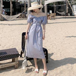 Puff Sleeve Off-shoulder A-line Dress
