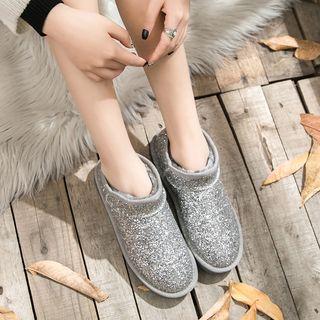 Sequined Snow Ankle Boots