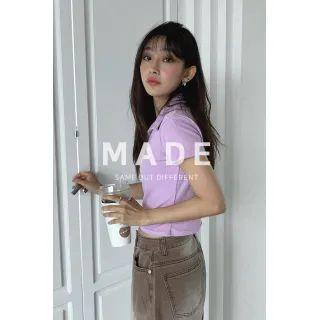 Plain Collared Ribbed Crop Top