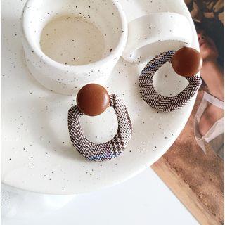 Fabric Hoop Earring 1 Pair - Stud Earrings - One Size