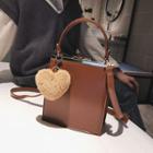 Faux Leather Square Handbag With Shoulder Strap