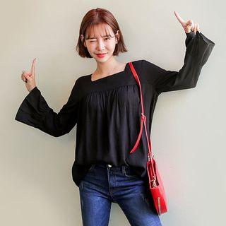 Square-neck Tie-back Empire Top