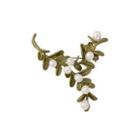 Elegant And Fashion Enamel Leaf Imitation Pearl Brooch Silver - One Size