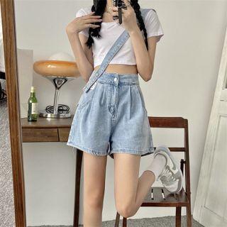 One-shoulder Dungaree Shorts