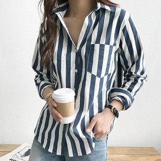 Vertical-stripe Cotton Shirt