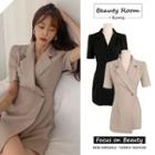 Short-sleeve Single Breasted Asymmetric Coat Dress