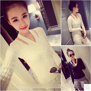 Cutout Ribbed Knit Top