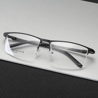 Square Half Frame Alloy Eyeglasses Frame