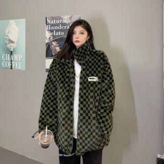 Logo Check Zip-up Fleece Jacket