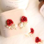 Rose Pearl Sterling Silver Earrings / Ear Cuffs