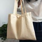 Gingham Cotton Tote Bag Cream Yellow - One Size