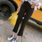 Slit-side Cropped Boot-cut Pants