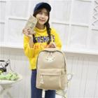 Set Of 2: Lettering Label Canvas Backpack + Clutch