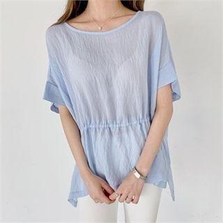 Band-waist Sheer Top