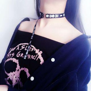 Lettering Long Choker