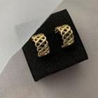 Woven Open Hoop Earring 1 Pair - Gold - One Size