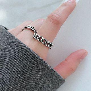 925 Sterling Silver Braided Chain Open Ring As Shown In Figure - One Size