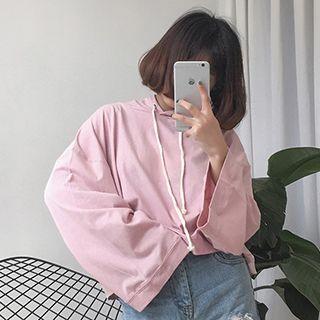 Plain Bell-sleeve Hoodie