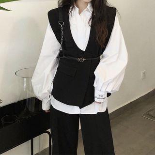 Long-sleeve Shirt / Vest With Belt