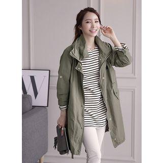Funnel-neck Drawstring-hem Parka