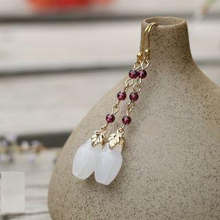 Floral Gemstone Dangle Earring