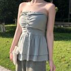 Plain Strapless Tiered Top