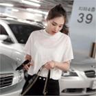 Mock-neck Short-sleeve T-shirt