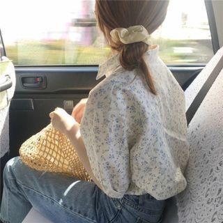 Floral Over-sized Puff Short Sleeve Shirt