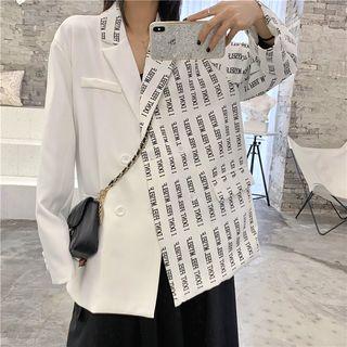 Lettering Loose-fit Blazer White - One Size