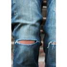 Cutout-trim Straight-cut Jeans