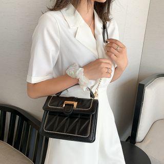 Quilted Flap Buckled Crossbody Bag